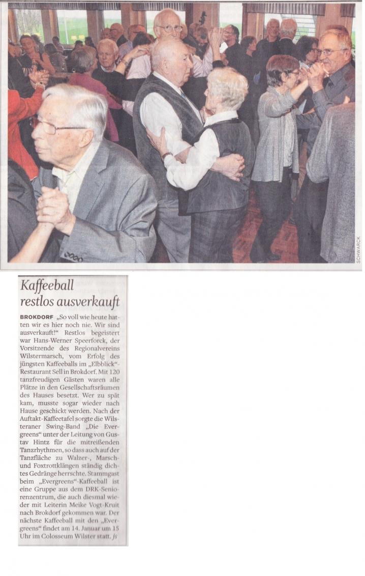 Kaffeeball restlos ausverkauft, sh:z / Wilstersche Zeitung, 14.11.2017